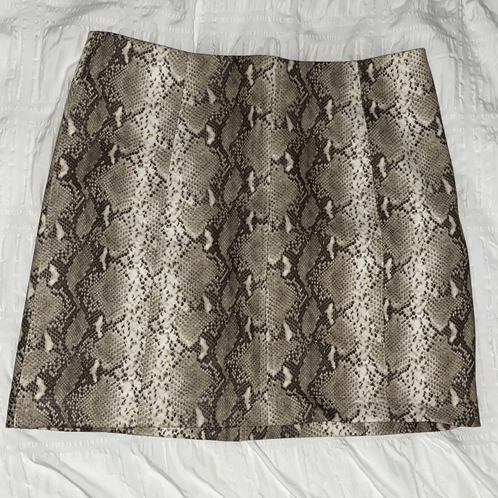snakeskin mini skirt